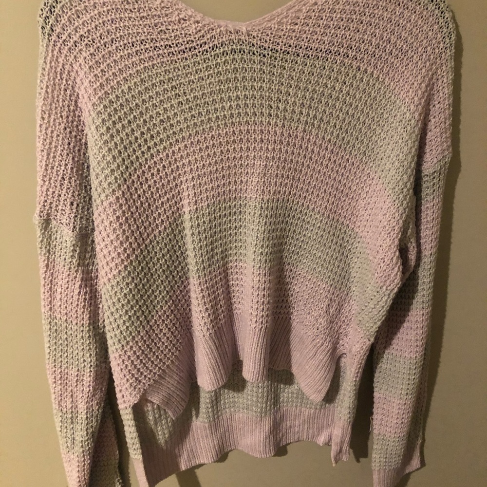 Gray and pink sweater